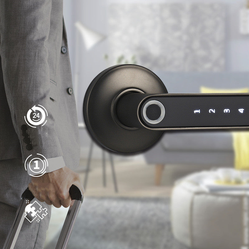 Smart Lock Fingerprint Password Electric Digital Lock Alloy Keyless Security Door Handle For Home