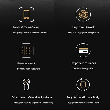 Fully Automatic Fingerprint Lock With A Video Peephole For Home Security Doors