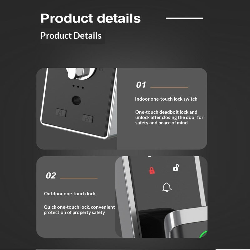 Fully Automatic Fingerprint Lock With A Video Peephole For Home Security Doors