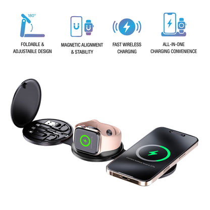 5-in-1 Folding Wireless Charging Station + True Earbuds
